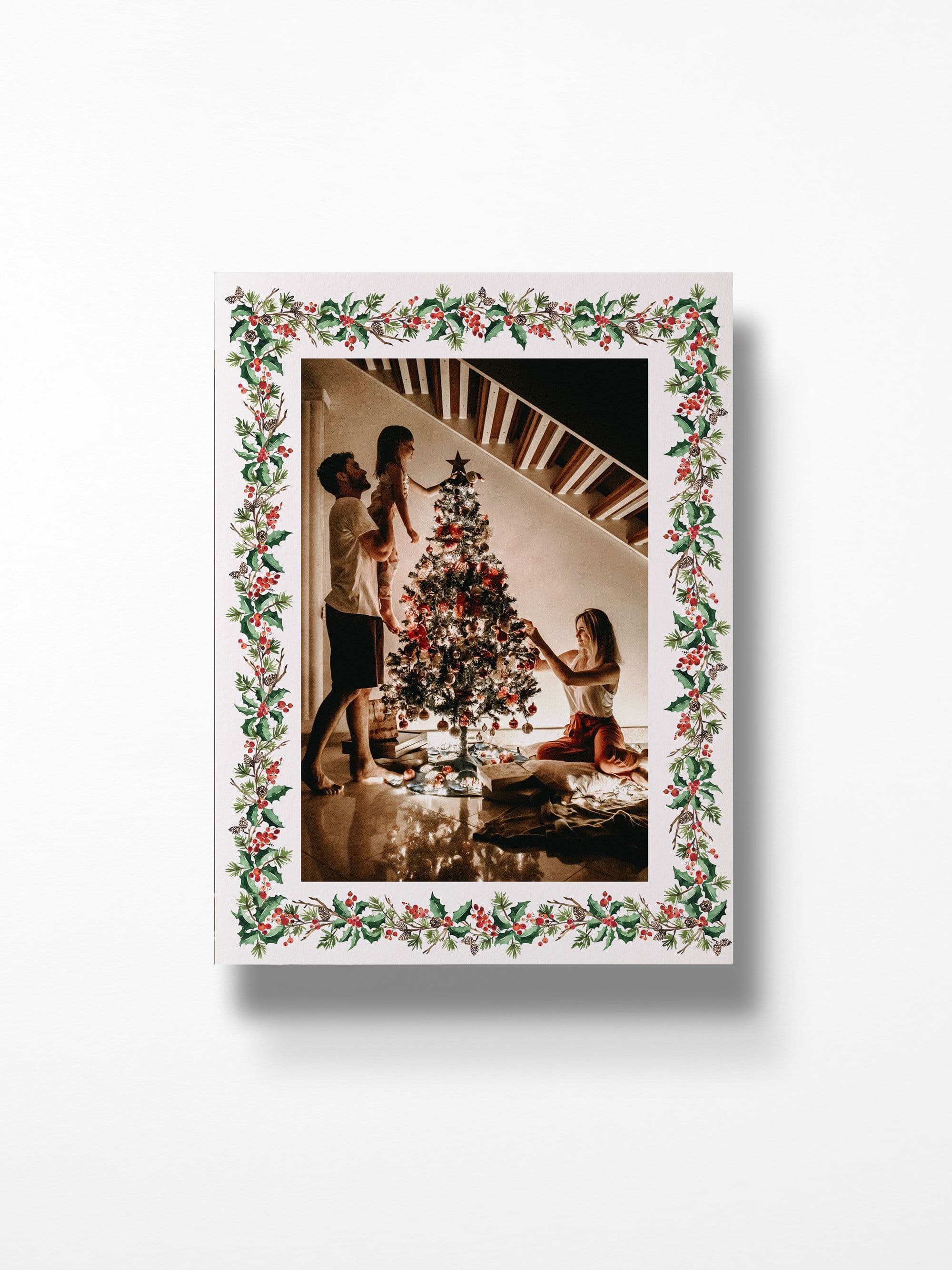 Illustrated Holly Border Portrait