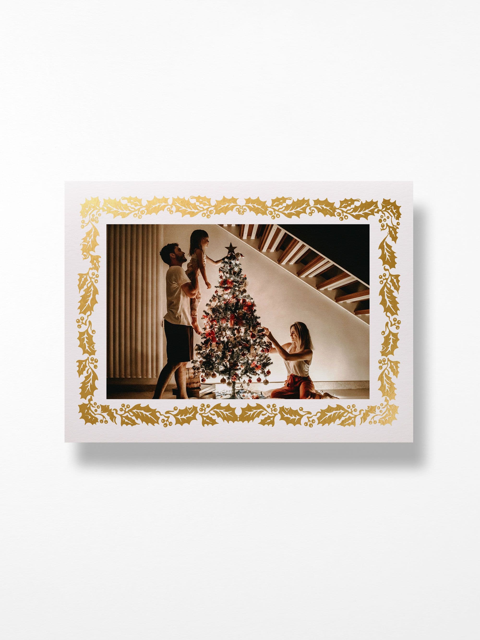 Gold Foiled Holly Border Landscape