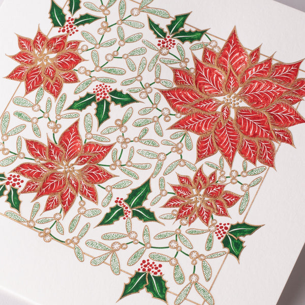 Poinsettia Christmas Cards Personalised